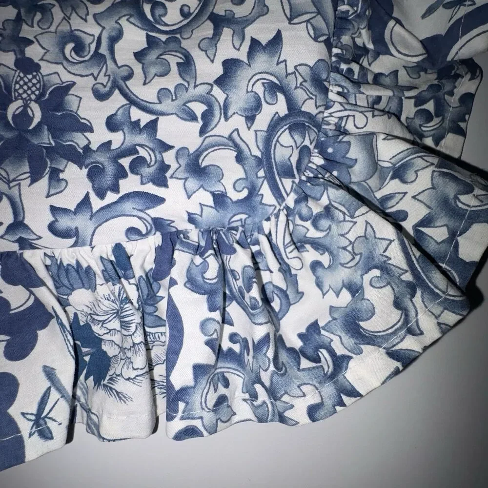Vintage Ralph Lauren Blue Porcelain Tamarind Chinoiserie Pillow Cover 18 x 18